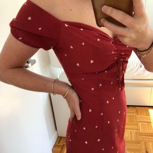 Pink Super Down mini dress with white hearts ❣️🤍❣️